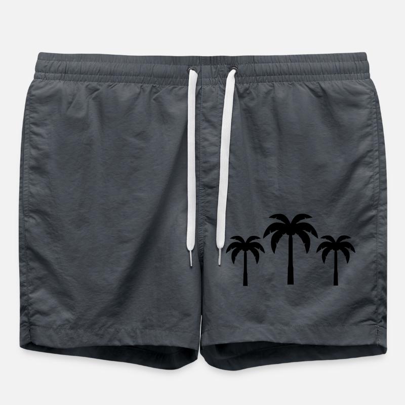 palmen - Badeshorts - Anthrazit