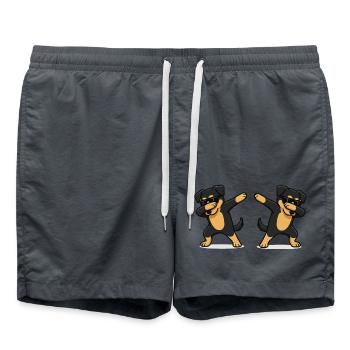 Dog Comic Dabbing 2 - Swim Trunks - anthracite - Front - AI Model Male 185 light (185cm)