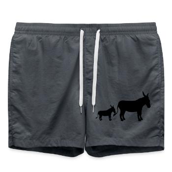 baby kind kleines junges familie mama papa esel pf - Badeshorts - Anthrazit - Vorne - AI Model Male 185 light (185cm)
