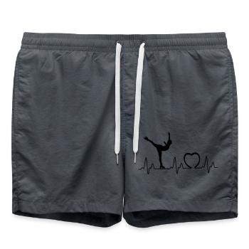 Heartbeat with heart eis3 - Swim Trunks - anthracite - Front - AI Model Male 185 light (185cm)