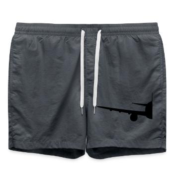 hälfte halb halbes geteilt vorne front flugzeug fl - Badeshorts - Anthrazit - Vorne - AI Model Male 185 light (185cm)