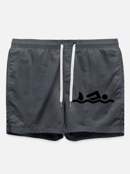 Swimmer with a shark - Swim Trunks - anthracite
