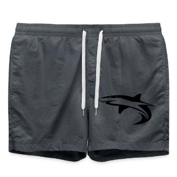 Shark - vector geometry design - Swim Trunks - anthracite - Front - AI Model Male 185 light (185cm)