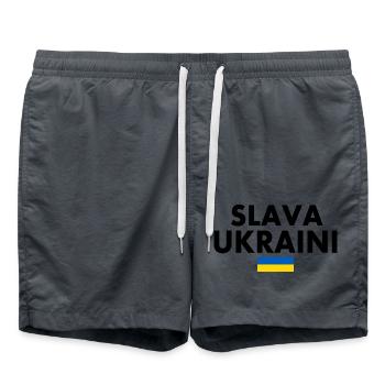 Slava ukraini - Badeshorts - Anthrazit - Vorne - AI Model Male 185 light (185cm)