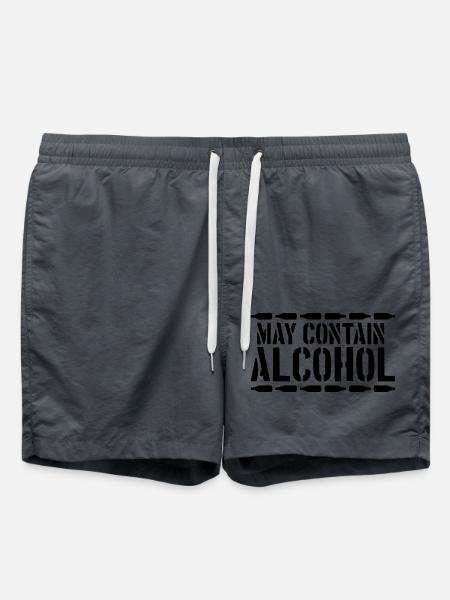 May contain alcohol saying - Swim Trunks - anthracite