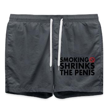 Smoking shrinks the penis - Short de bain - charbon - Devant - AI Model Male 185 light (185cm)