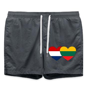 Holland Lithuania Flag Heart - Swim Trunks - anthracite - Front - AI Model Male 185 light (185cm)