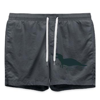 t-rex Tyrannosaur in the water - Swim Trunks - anthracite - Front - AI Model Male 185 light (185cm)