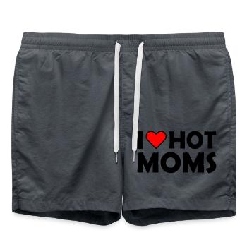 I love hot moms - Badeshorts - Anthrazit - Vorne - AI Model Male 185 light (185cm)