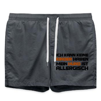 Hunde Hundehalter lustiger Spruch keine Kinder - Badeshorts - Anthrazit - Vorne - AI Model Male 185 light (185cm)
