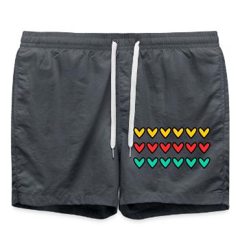 HEART. HEARTS. VALENTINE'S DAY. LOVE. LOVE. HEART - Swim Trunks - anthracite - Front - AI Model Male 185 light (185cm)