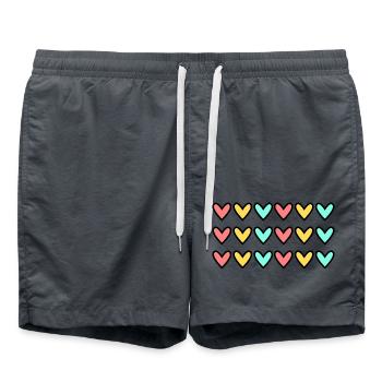 HEART. HEARTS. VALENTINE'S DAY. LOVE. LOVE. HEART - Swim Trunks - anthracite - Front - AI Model Male 185 light (185cm)