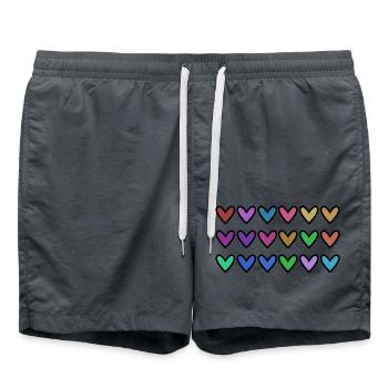 HEART. HEARTS. VALENTINE'S DAY. LOVE. LOVE. HEART - Swim Trunks - anthracite - Front - AI Model Male 185 light (185cm)