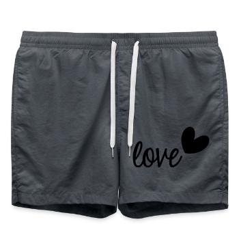 LIEBE. VALENTINSTAG. JUNGGESELLINNENABSCHIED. ICH LIEBE DICH. ICH LIEBE DICH. - Badeshorts - Anthrazit - Vorne - AI Model Male 185 light (185cm)