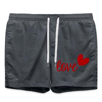 LIEBE. ICH LIEBE DICH. VALENTINSTAG. JUNGGESELLINNENABSCHIED. ICH LIEBE DICH. - Badeshorts - Anthrazit - Vorne - AI Model Male 185 light (185cm)