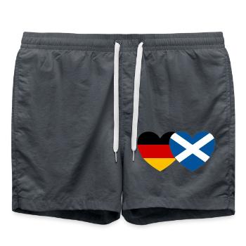 Allemagne Écosse Flag Heart - Short de bain - charbon - Devant - AI Model Male 185 light (185cm)