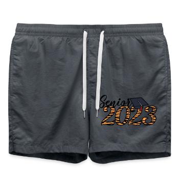 Senior 2023 Tiger Skin Cadeau de fin d’études gradué - Short de bain - charbon - Devant - AI Model Male 185 light (185cm)