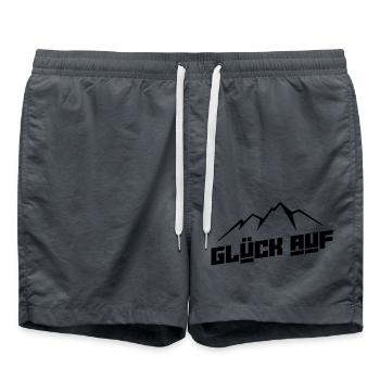 Glück auf Erzgebirge Berge - Badeshorts - Anthrazit - Vorne - AI Model Male 185 light (185cm)