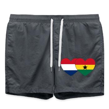 Holland Ghana Flag Heart - Swim Trunks - anthracite - Front - AI Model Male 185 light (185cm)