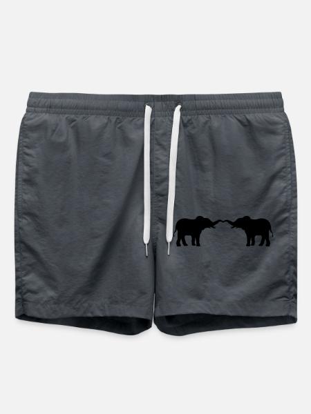 Couple in love 2 elephants - Swim Trunks - anthracite