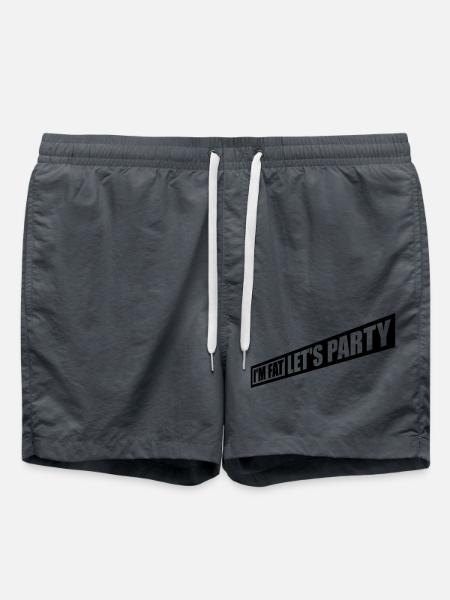 im fat lets party - Badeshorts - Anthrazit