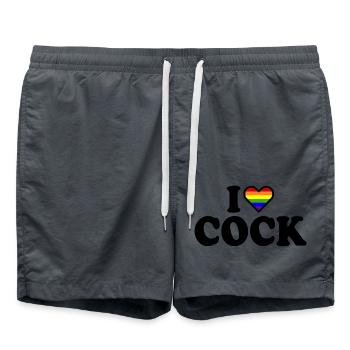 I love cock - Swim Trunks - anthracite - Front - AI Model Male 185 light (185cm)
