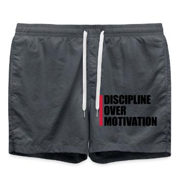Citation de discipline sur la motivation - Short de bain - charbon - Devant - AI Model Male 185 light (185cm)