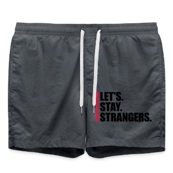 Citation Restons Strangers - Short de bain - charbon - Devant - AI Model Male 185 light (185cm)