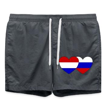 Holland Russia Flag Heart - Swim Trunks - anthracite - Front - AI Model Male 185 light (185cm)