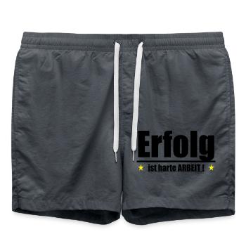 Erfolg ist harte Arbeit - Badeshorts - Anthrazit - Vorne - AI Model Male 185 light (185cm)