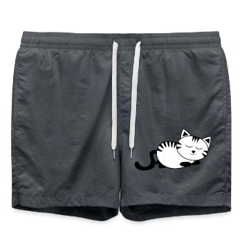 schlafende Katze kawaii Katze Katzenshirt Geschenk - Badeshorts - Anthrazit - Vorne - AI Model Male 185 light (185cm)