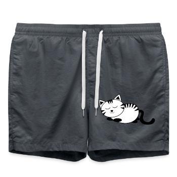Black Cat Cat Sweet Kitten Christmas Gift - Swim Trunks - anthracite - Front - AI Model Male 185 light (185cm)