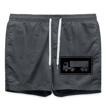 Shield Truck Inverted Trucker Truck imprimer négatif - Short de bain - charbon - Devant - AI Model Male 185 light (185cm)