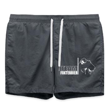 TEAM Foxterrier Hunde Hund Wilsigns - Badeshorts - Anthrazit - Vorne - AI Model Male 185 light (185cm)