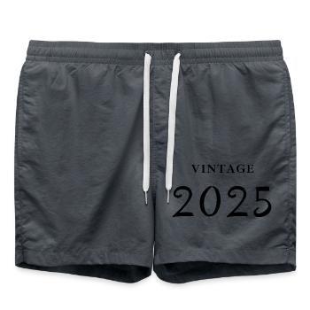vintage 2025-Idée cadeau anniversaire - Short de bain - charbon - Devant - AI Model Male 185 light (185cm)