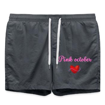 Heart for pink october - Swim Trunks - anthracite - Front - AI Model Male 185 light (185cm)
