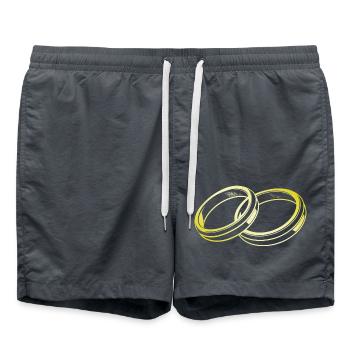 Wedding Rings Gold Silhouette Wedding - Swim Trunks - anthracite - Front - AI Model Male 185 light (185cm)