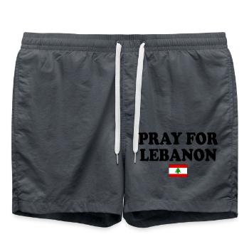 Pray for lebanon - Swim Trunks - anthracite - Front - AI Model Male 185 light (185cm)