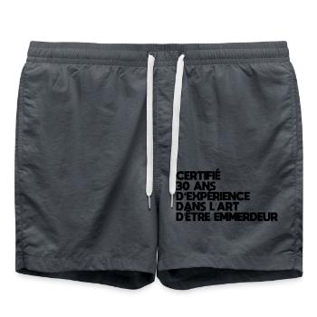 30 ans - Short de bain - charbon - Devant - AI Model Male 185 light (185cm)
