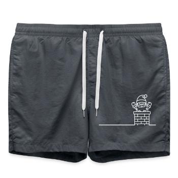 Santa Claus Chimney X-Mas - Swim Trunks - anthracite - Front - AI Model Male 185 light (185cm)