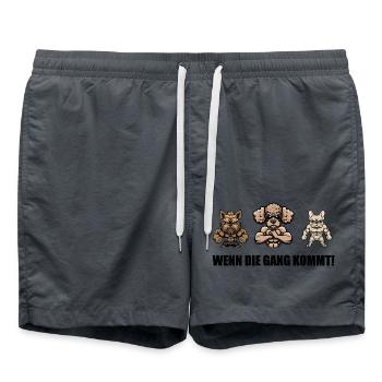 Hundegang Wenn die Gang Kommt! - Badeshorts - Anthrazit - Vorne - AI Model Male 185 light (185cm)