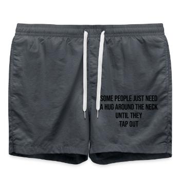 Funny Jiu-Jitsu Saying for Grapplers - Swim Trunks - anthracite - Front - AI Model Male 185 light (185cm)