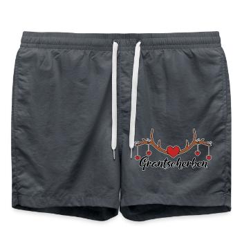 Dialekt Grantscherben - Badeshorts - Anthrazit - Vorne - AI Model Male 185 light (185cm)