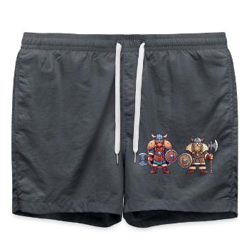 Viking Comic - Swim Trunks - anthracite - Front - AI Model Male 185 light (185cm)