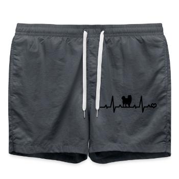 Australian Shepherd Aussie Liebe Herzfrequenz EKG - Badeshorts - Anthrazit - Vorne - AI Model Male 185 light (185cm)
