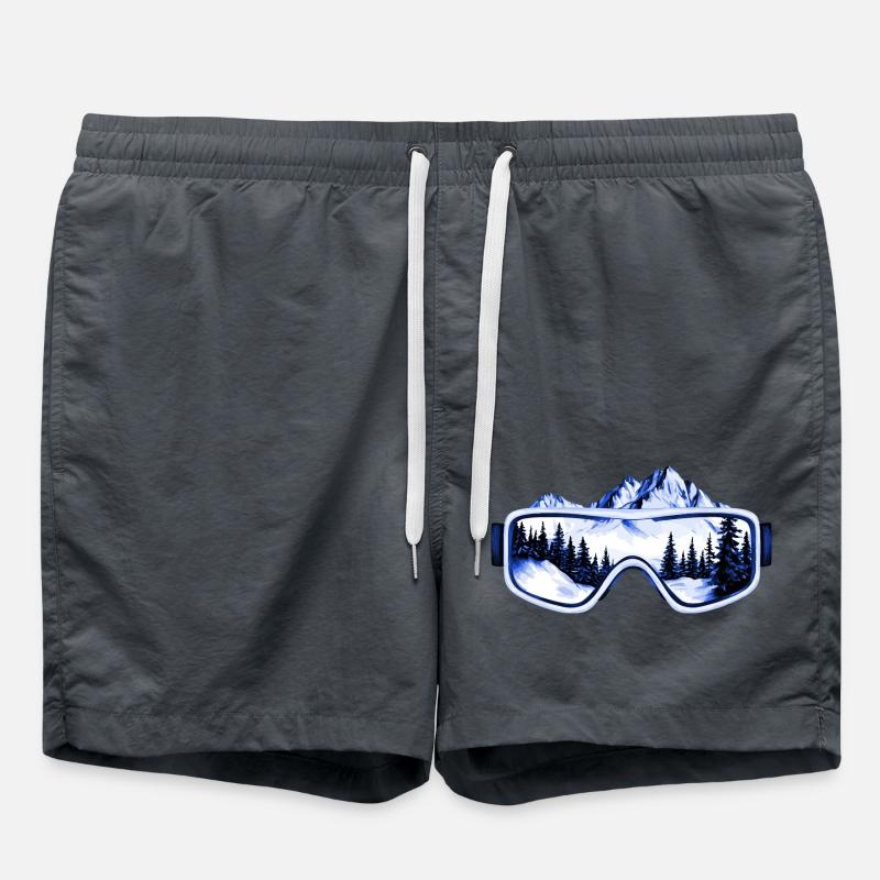 Ski goggles mountains - Swim Trunks - anthracite