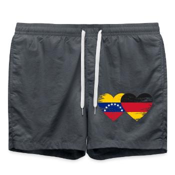 Venezuela Allemagne Drapeau Mains Coeur Forme Utilisé - Short de bain - charbon - Devant - AI Model Male 185 light (185cm)