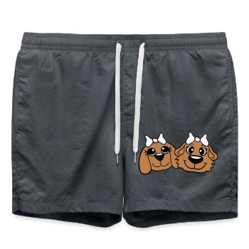 2 Équipe de chiens Deux amis Petites amies Couple Équipage - Short de bain - charbon - Devant - AI Model Male 185 light (185cm)