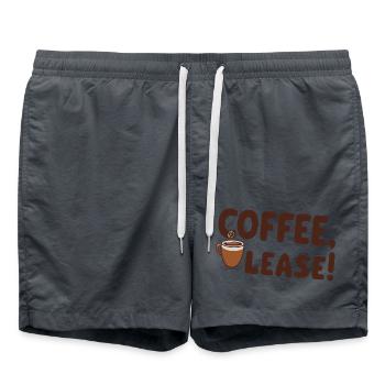 Coffee please - Badeshorts - Anthrazit - Vorne - AI Model Male 185 light (185cm)