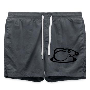 Maus Boden Loch Mauseloch Guckt Süß Lustig Comic - Badeshorts - Anthrazit - Vorne - AI Model Male 185 light (185cm)